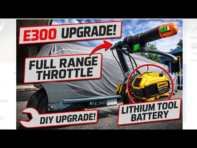 Razor E300 Upgrade! Full Range Throttle + DeWalt Lithium Battery Conversion 🔋⚡