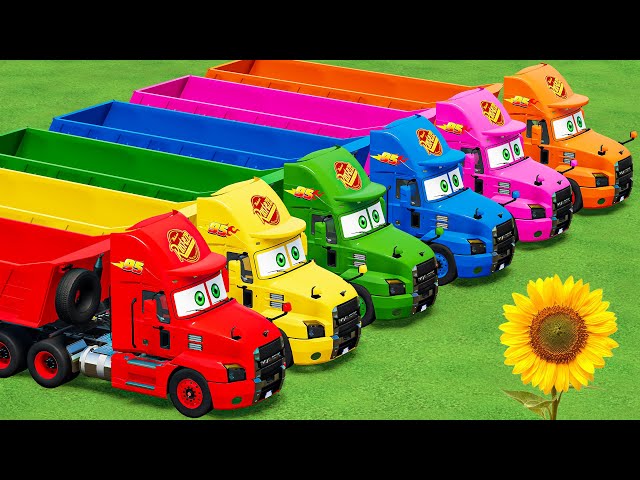 TRUCKS OF CLORS! HEAVY Pixar Man Truck + 10 TONS Colored Sunflower Delivery – Farming Simulator 22