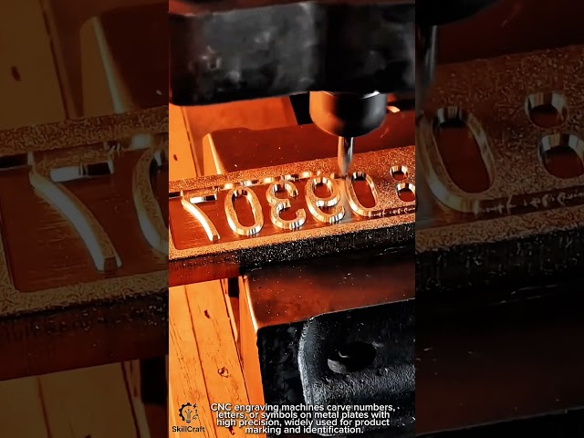 Work tool CNC engraving numbers on industrial metal plates