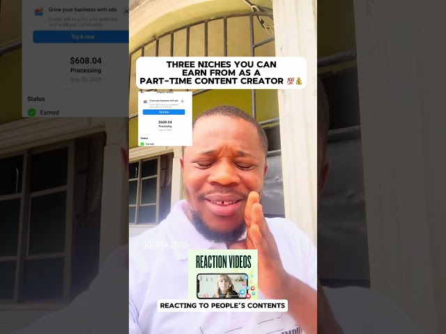 Top 3 content niches to earn from as part time content creator on facebook