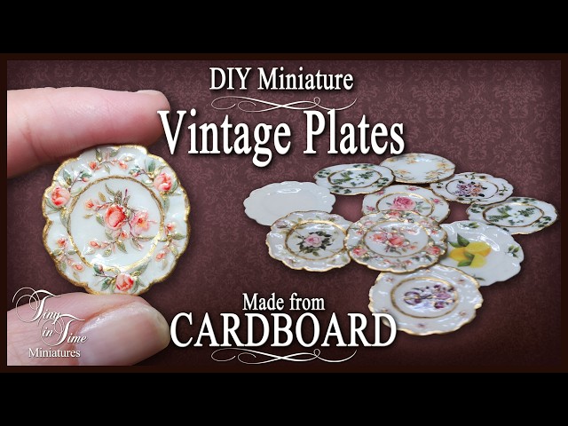 DIY Miniature Plates – Made From CARDBOARD! | 1:12 Scale Dollhouse Tutorial