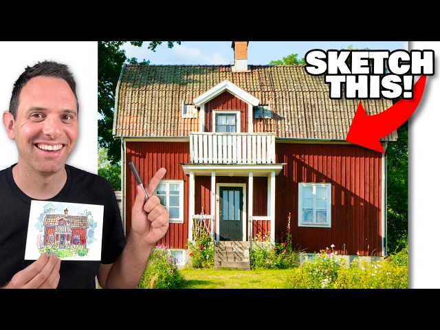 How To Sketch A Farm House Loosely | Urban Sketching For Beginners