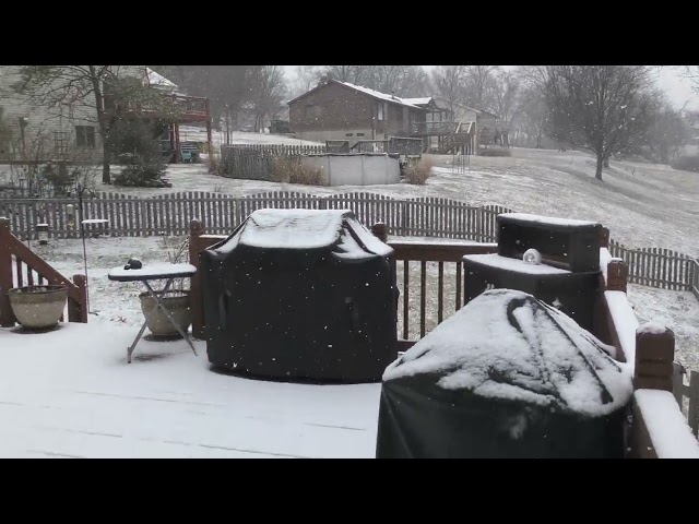beginning of yet another winter storm in St. Louis on 2/12/25