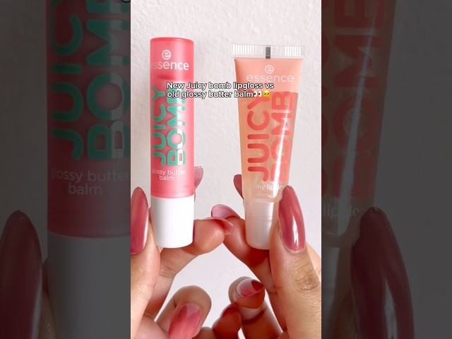 New juicy bomb lipgloss vs old glossy butter balm👀🥹#essence#juicybomb