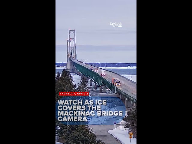 Freezing rain lead to camera freezing over Mackinac Bridge