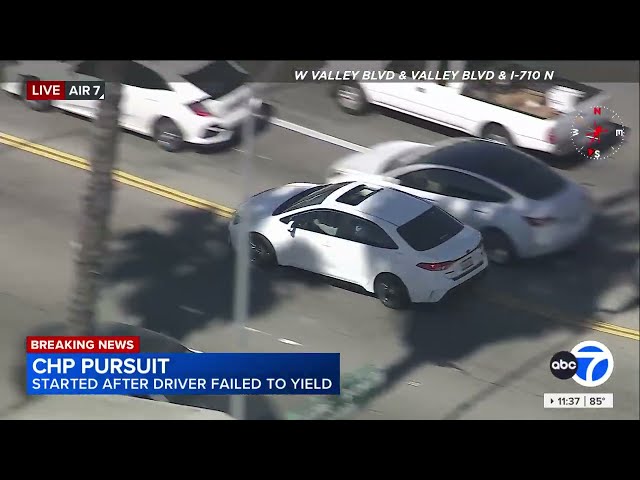 CHP chase white vehicle near East Los Angeles