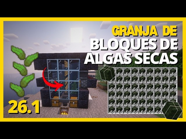 GRANJA AFK de ALGAS SECAS en Minecraft 26.1 ⚡ Combustible INFINITO Tiny Takeover