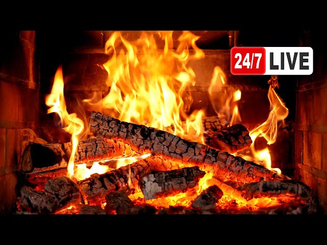 🔥 Cozy Fireplace 4K (LIVE 24/7). Fireplace with Crackling Fire Sounds. Christmas Fireplace 2026