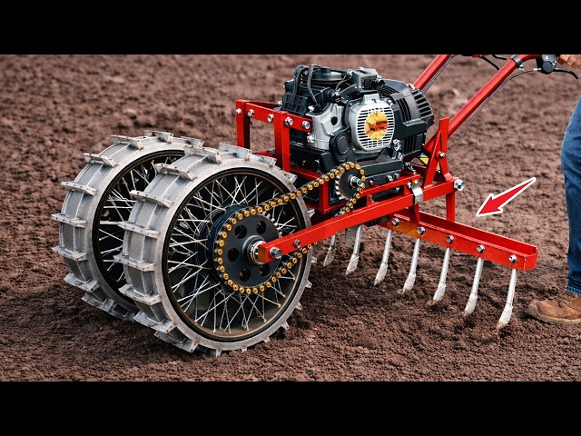 Farmers mount rake blades on a brush cutter engine! Turn old rakes into billion-dollar tools