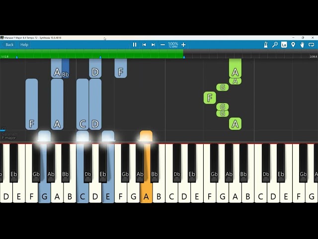 Manase Keyboard Notes F Major 4 4 Tempo 72 | Giftson Durai | #tamilchristiansongs