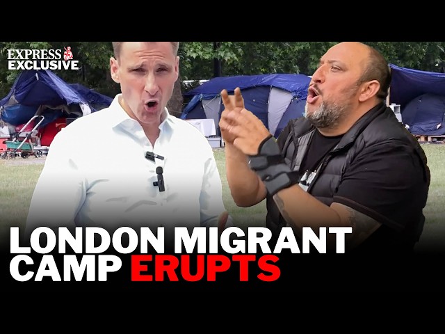 Migrants SNEAK UP on Tory MP in CLASH at illegal London camp
