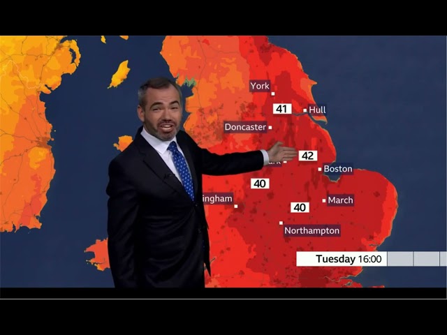 BBC 42° Record Temperature Weather Forecast for 18/7/22