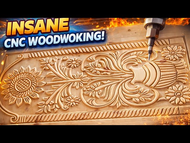 Beautiful Flower Door Carving Made With CNC Router 🌸 | Amazing Wood Design