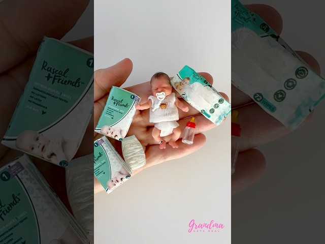 Tiny Baby Doll with Mini Diapers! Realistic Newborn Silicone Baby | Miniature Baby Items