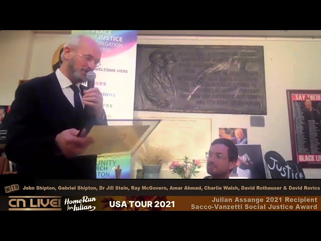 Assange wins the Sacco & Vanzetti Award for Social Justice in Boston