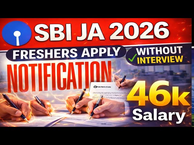 🚨SBI CLERK Notification 2026 😱 Biggest Opportunity-46k Salary | Without Interview | Freshers Apply