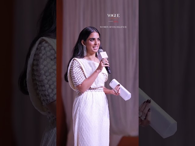 Isha Ambani's winning speech at Vogue Values: Women of Excellence