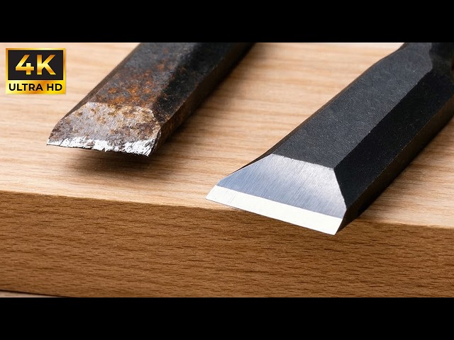 The World’s Sharpest Chisel! Easy Way To Sharpen Chisels To Razor-Sharpness For Beginners