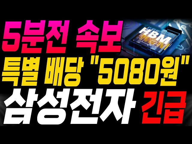 [삼성전자 SK하이닉스 한미반도체 주가전망]🔥긴급속보🔥특별배당 "5080원" 떴습니다!!!! 주주님들 필수시청! #삼성전자 #테슬라 #엔비디아 #강대표