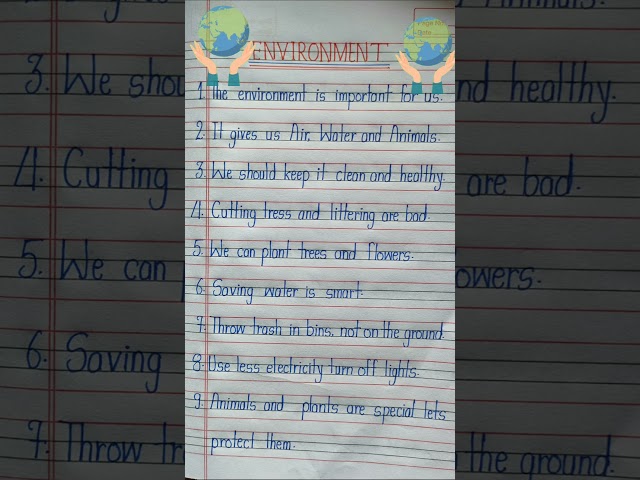 10 lines on Environment/Short essay on Environment in English.ll