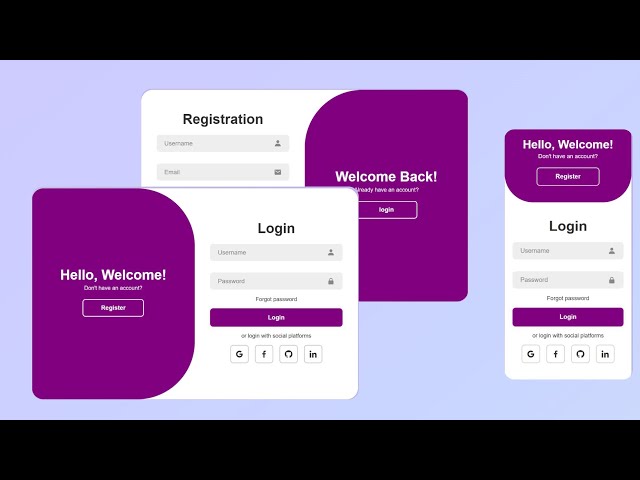[No Talk]Responsive login and Registration form with css html & JavaScript
