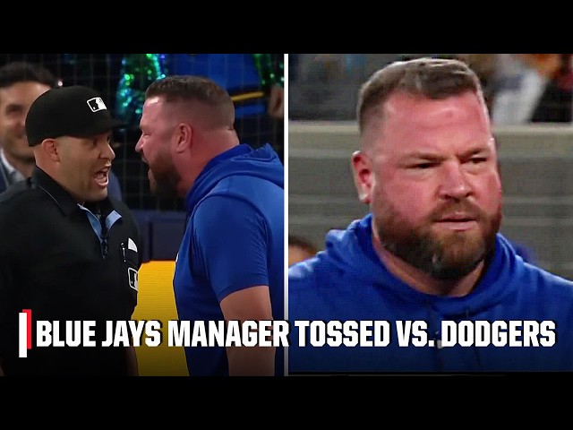 John Schneider TOSSED after heated argument over controversial balk | ESPN MLB