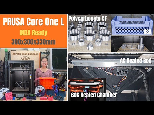 Prusa Core One L - INDX Ready, 300x300x330mm, 60C heated chamber, future proof CoreXY 3D Printer