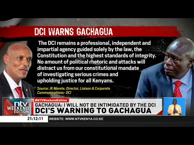 DCI responds to Rigathi Gachagua's claims alleging the complacency of the agency in fuel scandal