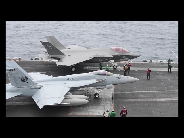 Nimitz-class aircraft carrier USS Carl Vinson (CVN 70) conducts flight operations with F-35C
