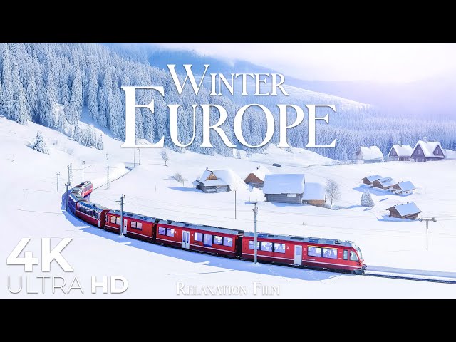 Europe 4K • Winter Nature Relaxation Film with Deep Piano Music