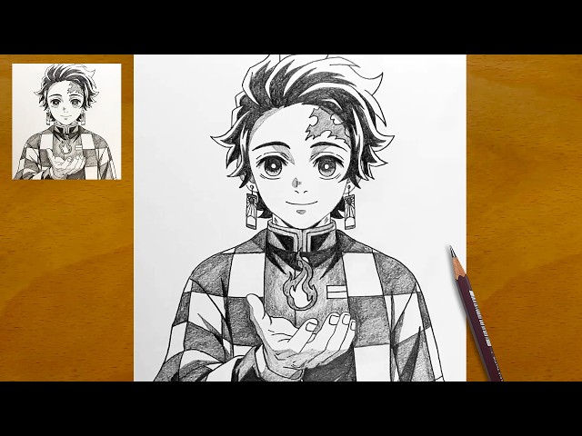 How to Draw Tanjiro Kamado Step by Step | Demon Slayer Anime Drawing