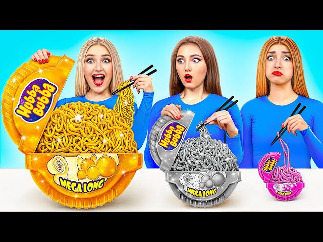 Rich vs Broke vs Giga Rich Food Challenge | Tasty Kitchen Hacks by Multi DO Challenge