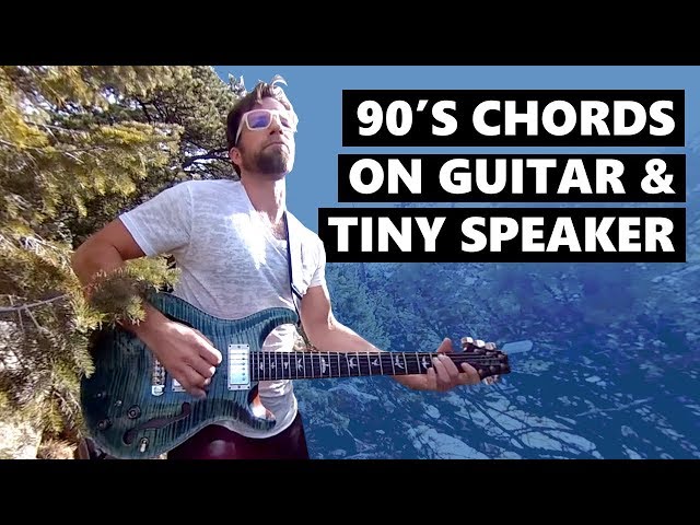 Lame 90's chords on guitar & tiny speaker