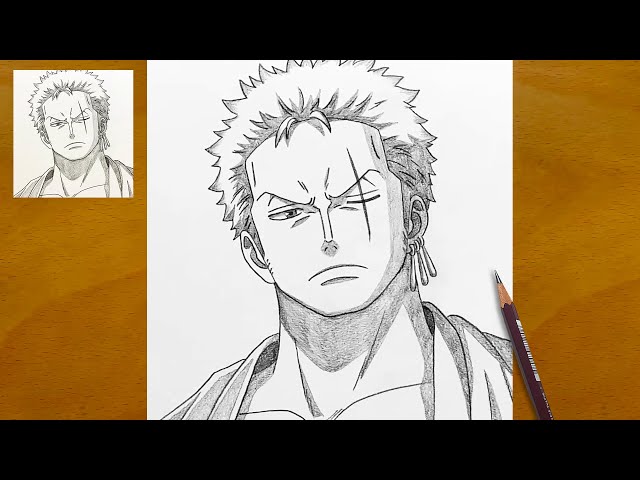 Roronoa Zoro Pencil Drawing Tutorial | One Piece Art Style