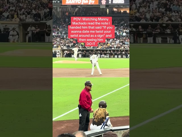 MANNY MACHADO READS FAN NOTE MID GAME !!! #baseball #mlb #dallascowboys #nohitter