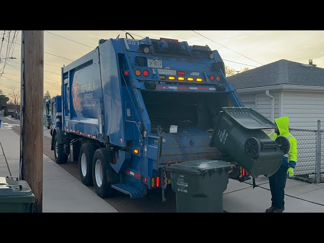 Republic Services Mack LEU Heil 5000 Rear Loader Garbage Truck Packing Trash from ARC Cool Carts