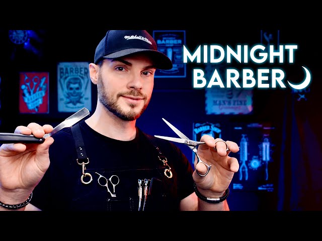ASMR Midnight Barber 🌙 Realistic Binaural Haircut Triggers for Deep Sleep (4K - Ear to Ear)
