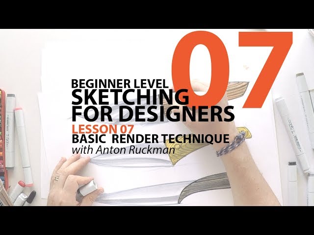 How to Sketch BASIC RENDER TECHNIQUE. Sketching for Product Designers Tutorial. Beginner 07