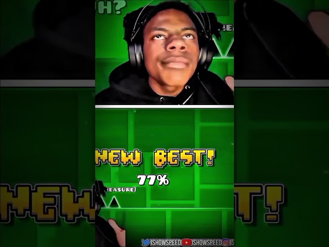 SPEED Beats the IMPOSSIBLE Level in Geometry Dash 🤯 #shorts #ishowspeed #shortsfeed