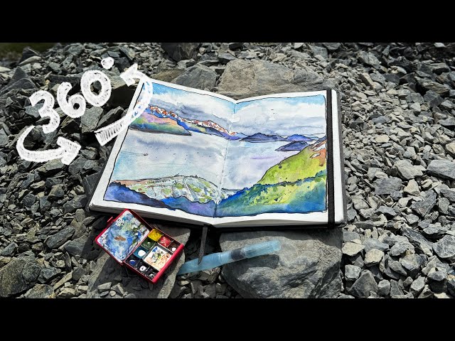 Mount Marathon Immersive 360° Watercolor Tutorial