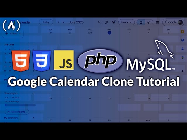 Google Calendar Clone Tutorial – PHP, MySQL, JavaScript, HTML, and CSS