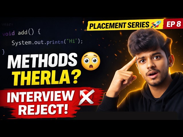 Java Methods therinja dhaan placement 💼 | Placement Series ep9