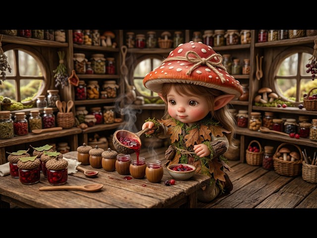 A Peaceful Day in the Tiny Mushroom Elf Village 🍄 Relaxing Celtic Music & Cozy Forest Ambience