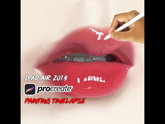iPad Air : Realistic Lip gloss paint time lapse