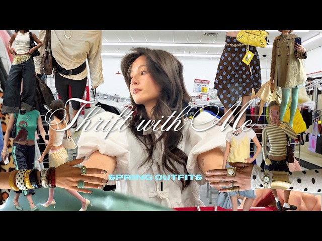 THRIFT With Me & style Spring Outfits 🌷 (Pinterest Inspired, Spring Fashion, Try-on hauls)
