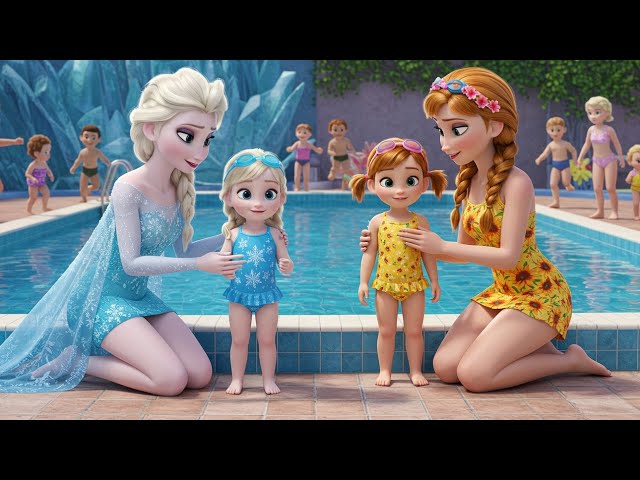 🆕🎶Elsa & Anna's Daughters First Swim👙With Moms - A Day of Love & Courage |Disney  Frozen Moms