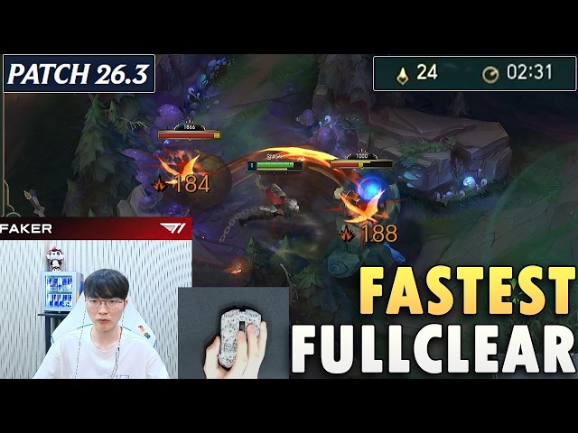T1 Faker Ambessa Fullclear WR [2:31] - Jungler Masterclass On Stream