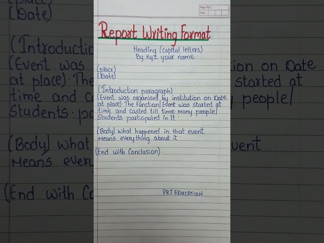 Report writing Format/Report writing Format For class 12Report Writing english/Report Writing#shorts