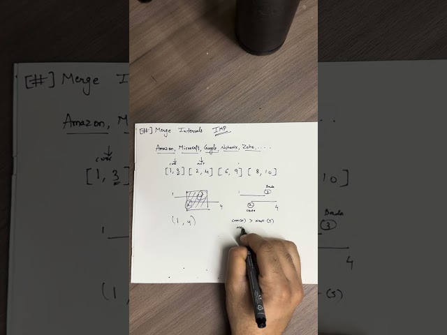Merge Intervals | Amazon Interview Question in 3 minutes