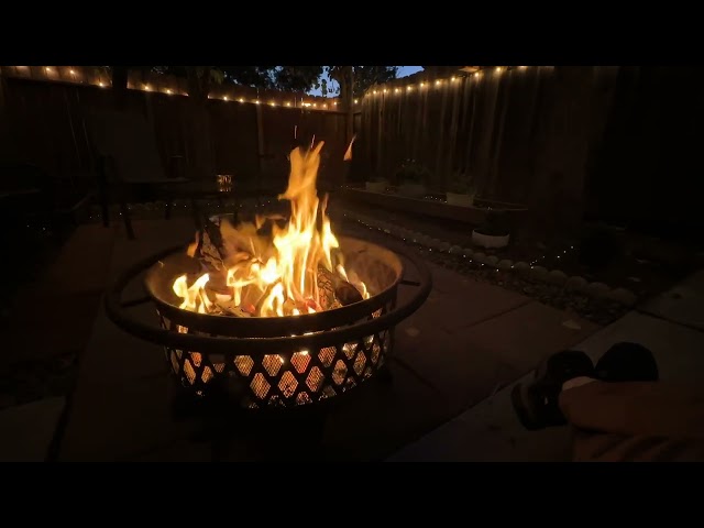 Backyard fire pit. Relaxing……